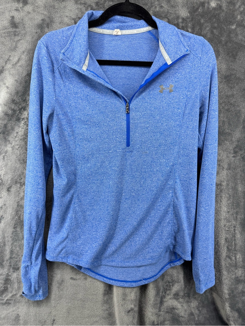 Under Armour Quarter Zip Blue Heather Running Pullover Size Small